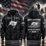 Custom Name Tampa Bay Buccaneers Salute To Service 2026 Camo Graphic Hoodie for Football Fans