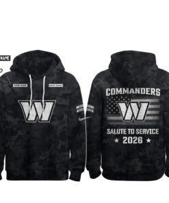 Custom Name Washington Commanders Salute To Service 2026 Camo Graphic Hoodie for Football Fans