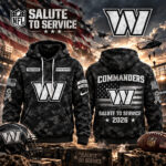 Custom Name Washington Commanders Salute To Service 2026 Camo Graphic Hoodie for Football Fans