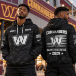 Custom Name Washington Commanders Salute To Service 2026 Camo Graphic Hoodie for Football Fans