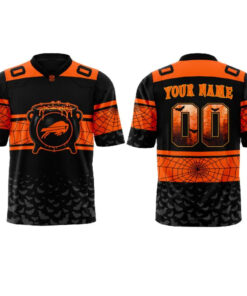 Custom Name and Number Buffalo Bills Happy Halloween Day 2026 Football Jersey