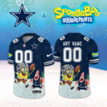 Custom Name and Number Dallas Cowboys x SpongeBob SquarePants 2026 Football Jersey