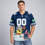 Custom Name and Number Dallas Cowboys x SpongeBob SquarePants 2026 Football Jersey