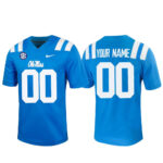 Custom Name and Number Ole Miss Rebels Powder Blue 2026 Graphic Football Jersey for College Football Fans