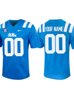 Custom Name and Number Ole Miss Rebels Powder Blue 2026 Graphic Football Jersey for College Football Fans