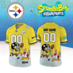 Custom Name and Number Pittsburgh Steelers x SpongeBob SquarePants 2026 Football Jersey