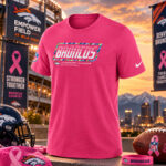 Denver Broncos 2026 Crucial Catch Graphic Pink Shirt for Football Fans