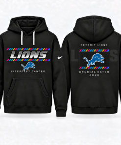 Detroit Lions 2026 Crucial Catch Graphic Hoodie Version 3 for Football Fans