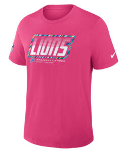 Detroit Lions 2026 Crucial Catch Graphic Pink Shirt for Football Fans