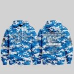 Detroit Lions Salute to Service 2026 Camo Blue Graphic Shirt for Football Fans
