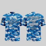 Detroit Lions Salute to Service 2026 Camo Blue Graphic Shirt for Football Fans