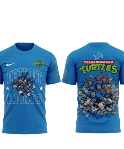 Detroit Lions x Teenage Mutant Ninja Turtles 2026 Graphic Shirt for Football and TMNT Fans