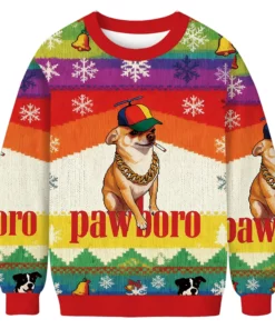Dog Smoking Meme Funny Christmas Ugly Sweater for Meme Fans