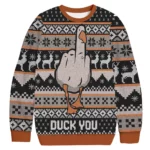 Duck You Funny Christmas Ugly Sweater for Meme Fans