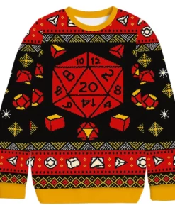 Dungeons And Dragons Dice Game Christmas Ugly Sweater