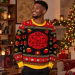 Dungeons And Dragons Dice Game Christmas Ugly Sweater