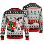 Elvis Presley And Santa Rockin’ Christmas Graphic Ugly Sweater for Music Fans