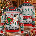 Elvis Presley And Santa Rockin’ Christmas Graphic Ugly Sweater for Music Fans