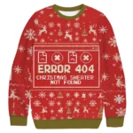 Error 404 Not Found Christmas Ugly Sweater for Christmas Fans