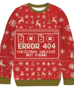 Error 404 Not Found Christmas Ugly Sweater for Christmas Fans