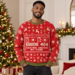 Error 404 Not Found Christmas Ugly Sweater for Christmas Fans