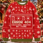 Error 404 Not Found Christmas Ugly Sweater for Christmas Fans