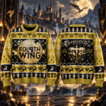 Fourth Wing Basgiath War College Yellow 2026 Ugly Christmas Sweater for Fourth Wing Fans