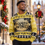 Fourth Wing Basgiath War College Yellow 2026 Ugly Christmas Sweater for Fourth Wing Fans