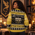 Fourth Wing Basgiath War College Yellow 2026 Ugly Christmas Sweater for Fourth Wing Fans