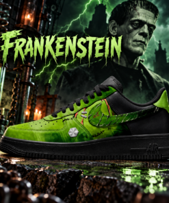 Frankenstein Monster Green Black Halloween Shoes Sneakers for Horror Fans