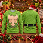 Funny Grinch Chest 2026 Ugly Christmas Sweater for Grinch Fans