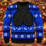 Funny Men’s Jingle Balls 2026 Blue Ugly Christmas Sweater Version 2