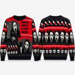 Ghostface Wanna Watch A Scary Movie Halloween Ugly Sweater for Horror Movie Fans