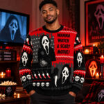 Ghostface Wanna Watch A Scary Movie Halloween Ugly Sweater for Horror Movie Fans