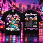 Grand Theft Auto Vice City Game Changer Black Graphic T-Shirt