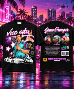 Grand Theft Auto Vice City Game Changer Black Graphic T-Shirt