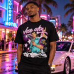 Grand Theft Auto Vice City Game Changer Black Graphic T-Shirt