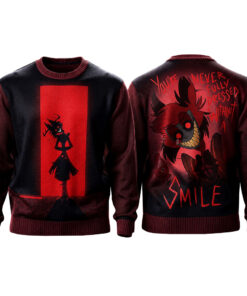 Hazbin Hotel Alastor Smile Ugly Sweater 2026 for Hazbin Hotel Fans