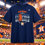 Houston Astros Navy 2026 Postseason Locker Room Graphic Shirt for Baseball Fans
