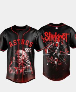 Houston Astros x Slipknot Stadium Tour 2027 Graphic Baseball Jersey for Baseball and Slipknot Fans