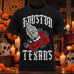 Houston Texans Dia de los Muertos 2026 Black Graphic Shirt for Football Fans