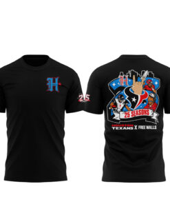 Houston Texans x Free Walls Celebrating 25th Season Graphic Shirt for Football Fans