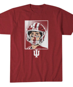 Indiana Hoosiers Football Josh Hoover Bloody Face Graphic Shirt for College Football Fans
