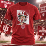 Indiana Hoosiers Football Josh Hoover Bloody Face Graphic Shirt for College Football Fans