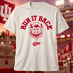 Indiana Hoosiers Football Run It Back Graphic Shirt for College Football Fans
