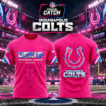 Indianapolis Colts 2026 Crucial Catch Pink Graphic Shirt for Football Fans