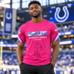 Indianapolis Colts 2026 Crucial Catch Pink Graphic Shirt for Football Fans