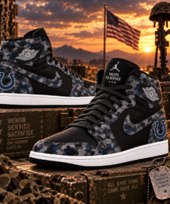 Indianapolis Colts 2026 Salute to Service Black Camo AJ1 High Top Shoes