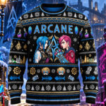 Jinx and Vi League Of Legends 2026 Christmas Arcane Ugly Sweater