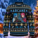 Jinx and Vi League Of Legends 2026 Christmas Arcane Ugly Sweater